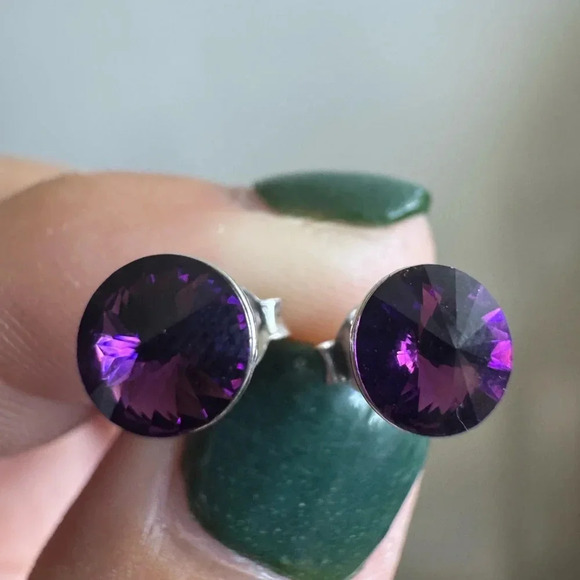 925 Sterling Silver Circle Set with Fine Austrian crystals - Picture 11 of 12